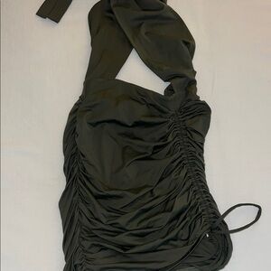 Elegant Black Ruched Dress